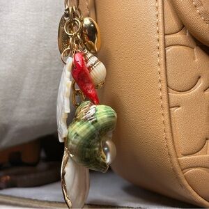Plunder Bag Purse Charm Fish Shell Gold